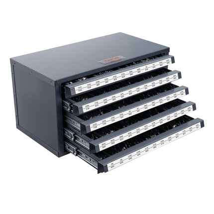 Drill Bit Dispenser Cabinet, 5-Drawer Steel, 60 Slots