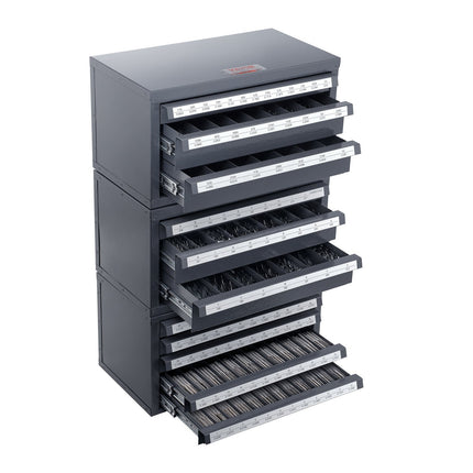 Drill Bit Organizer Cabinet Set, 3-Piece, Stackable