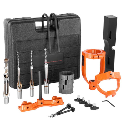 Drill Press Mortising Attachment, 4 Chisels, 5 Bushings