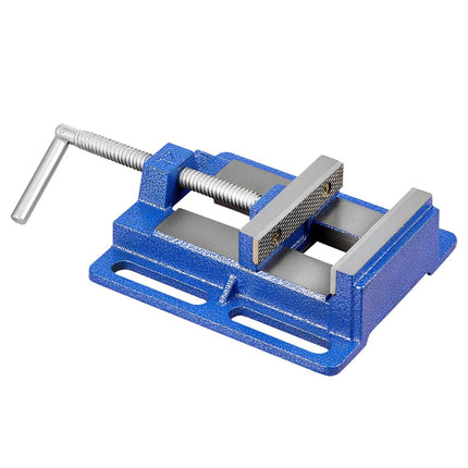 Drill Press Vise, 4 in Jaw, Cast Iron, Slotted Base