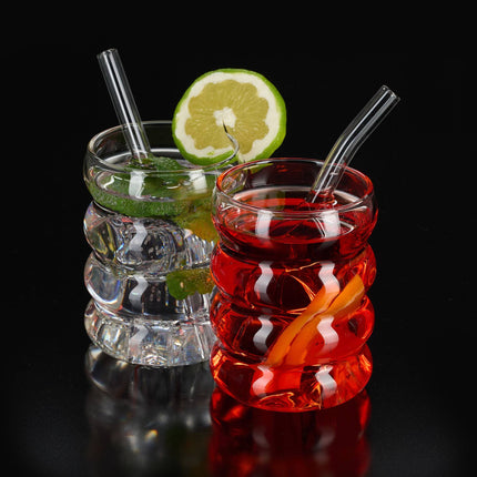 Drinking glasses in wave shape 4-pack