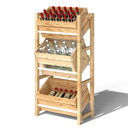 Independent wooden box, holds 3, 150 kg capacity