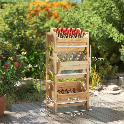 Independent wooden box, holds 3, 150 kg capacity