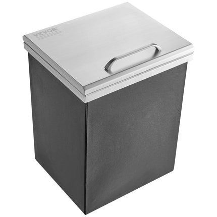 Drop-In Ice Chest, 30 Qt Stainless Steel, Hinged Lid Drain
