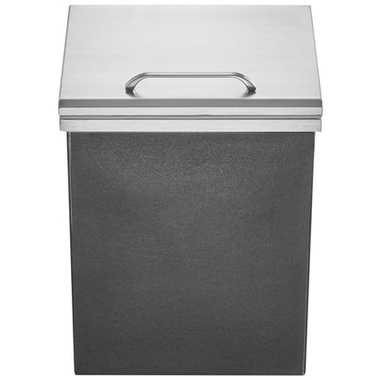Drop-In Ice Chest, 30 Qt Stainless Steel, Hinged Lid Drain