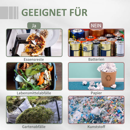 160L Doppelkammer-Gartenkomposter, schwarz