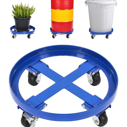 Drum Dolly for 55-Gallon Barrels, 2000 lb, 4 Swivel Casters