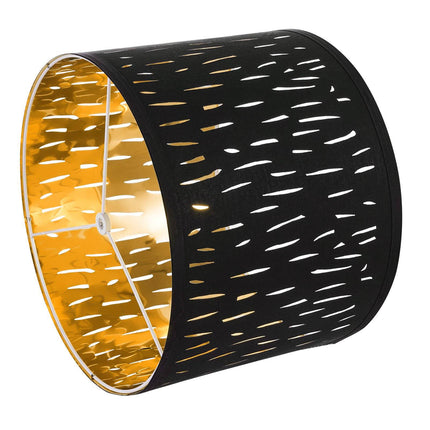 Drum Lamp Shade Set of 2, 13x13x10 In, Black Gold