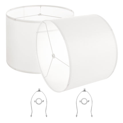 Drum Lamp Shades Set of 2, 16x16x12 in, Off-White Linen
