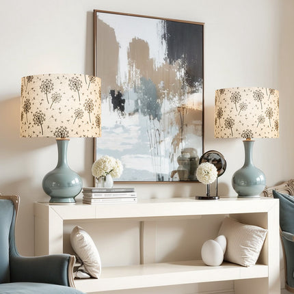 Drum Lamp Shades, Set of 2, Linen 13x13x10 in