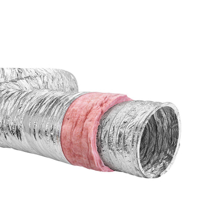 Dryer Vent Hose, 10 In x 25 Ft Insulated Duct, 2 Clamps