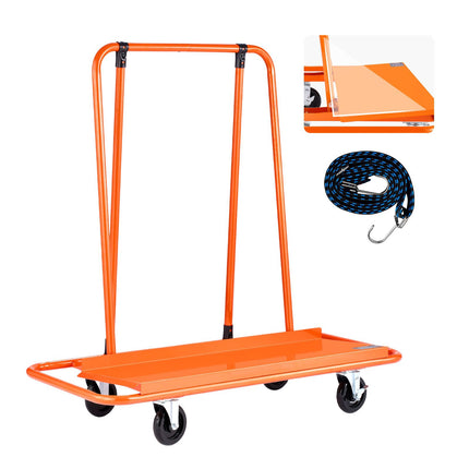 Drywall Cart Dolly, 816 kg, Steel, 4 Swivel Casters; Tie-Down Strap