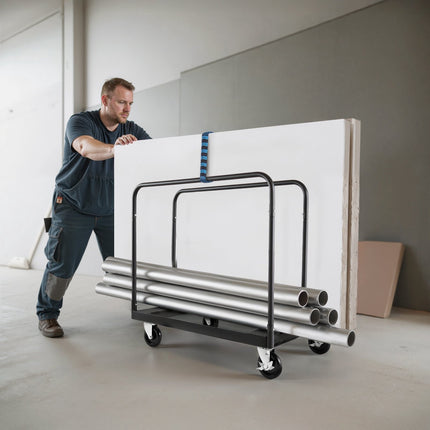 Drywall Panel Cart Dolly, 1800 lb Steel, 5 in Casters