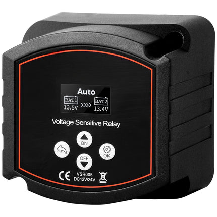 Dual Battery Isolator 12V 300A VSR, LCD, Manual Auto