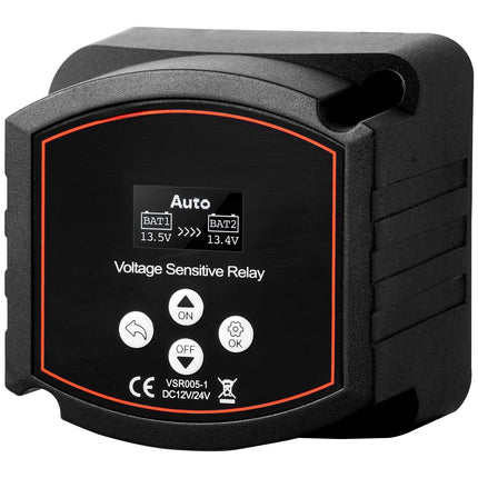Dual Battery Isolator Kit, 12V 300A VSR, LCD Voltmeter