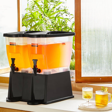 Dual Beverage Dispenser, 2 x 3 Gallon, Stand Spigots
