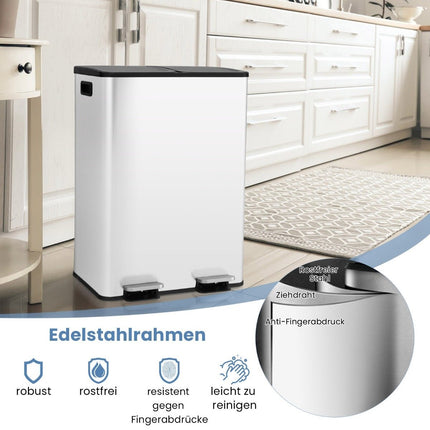 Dvoukomorový kuchyňský koš 60L – víko se soft-close