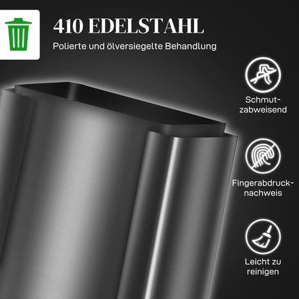 Dvoukomorový kuchyňský koš, 60L, nerez