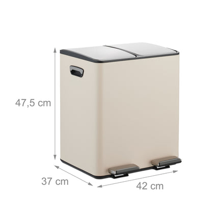 Dvoukomorový pedálový koš – objem 2x15L