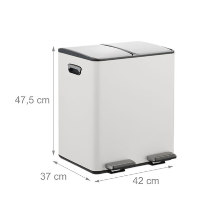 Dvoukomorový pedálový koš, 2x15L, soft-close