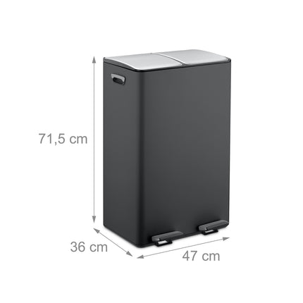 Dvoukomorový pedálový koš, objem 2x 30L