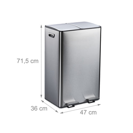 Dvoukomorový pedálový koš, objem 2x30L