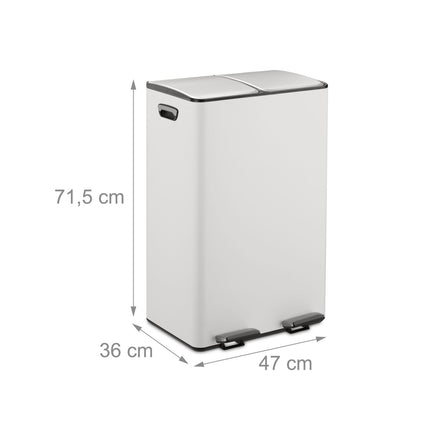Dvoukomorový pedálový koš, objem 2x 30L