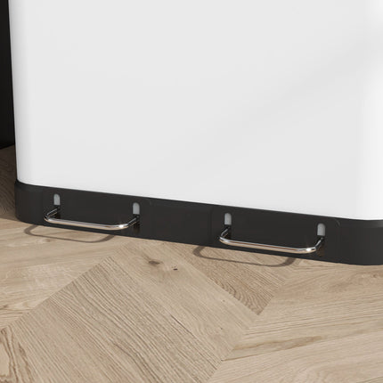 Dvoukomorový odpadkový koš, 2 x 30L, pedálový, šedý