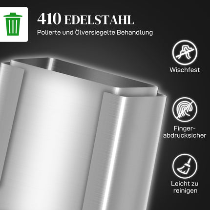 Dvoukomorový odpadkový koš, 40L, soft-close, nerez