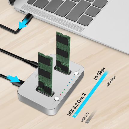 Dokovací stanice pro dva M.2 NVMe SSD, USB 3.2 Gen 2