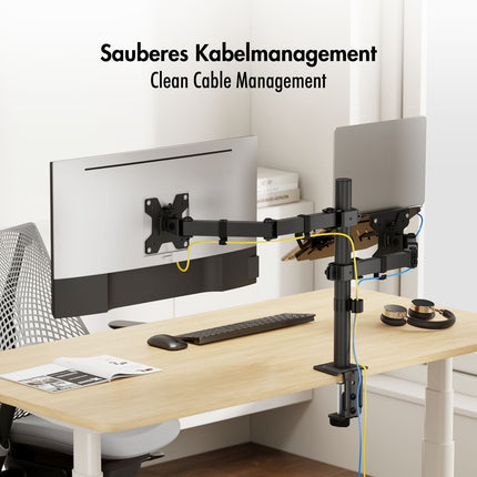 Stojan na dva monitory a notebook, obrazovka 17-32", notebook 12-17"