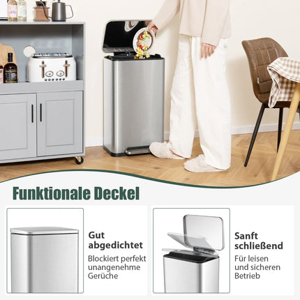 Sada odpadkových košů 40L a 6L, nerez, soft-close