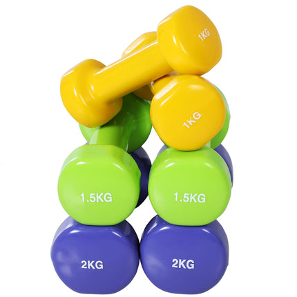 Přenosná sada činek s kufříkem, 4 páry, 1-2 kg