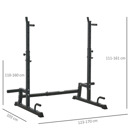 Nastavitelný stojan na činky a osy, ocel, nosnost 150 kg