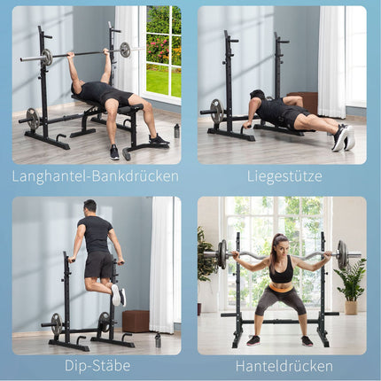 Nastavitelný stojan na činky a osy, ocel, nosnost 150 kg