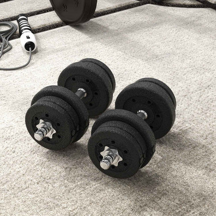 Sada činek 25KG s kotouči pro domácí posilovnu, ocel a koženka, černá