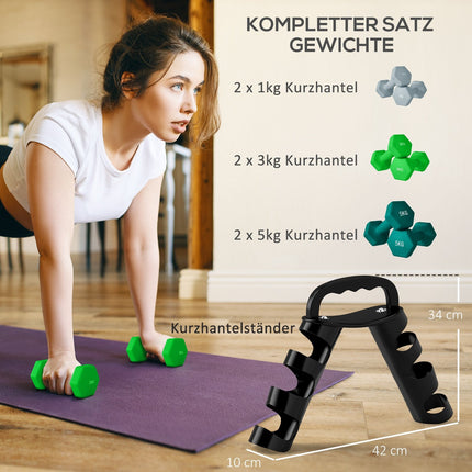 Nastavitelná sada činek se stojanem – domácí fitness