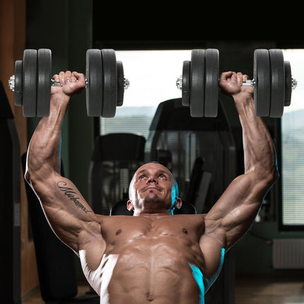 Sada činek 50 kg, nastavitelná ocelová závaží, černá