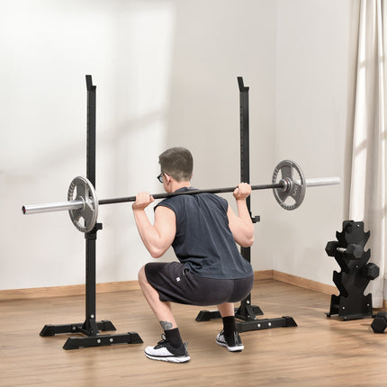 Výškově nastavitelný ocelový stojan na činky, nosnost 150 kg