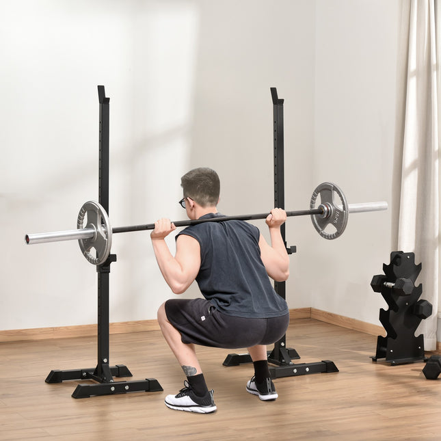 Výškově nastavitelný ocelový stojan na činky, nosnost 150 kg