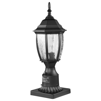 Dusk-to-Dawn Outdoor Post Light, 400 mm, Waterproof Glass Shade