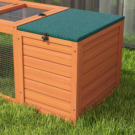 Králíkárna pro zakrslého králíka, dřevo s výběhem, dovnitř i ven 140 cm