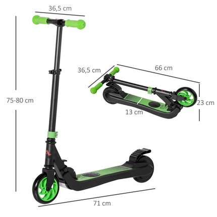 Elektrická koloběžka 120W motor, dojezd 6 km, max. 8 km/h, od 6 let, zelená+bílá