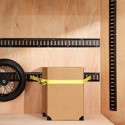E-Track Tie-Down Rail Kit, 30-Piece 5 ft Steel Rails, O-Rings