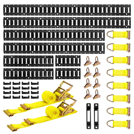 E-Track Tie-Down Rail Kit, 8-Pack Rails, 1500 lb