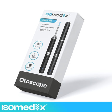 Ear Otoscope with Wi-Fi Camera and LED Lighting, Earwax Cleaner, 14-Piece Set