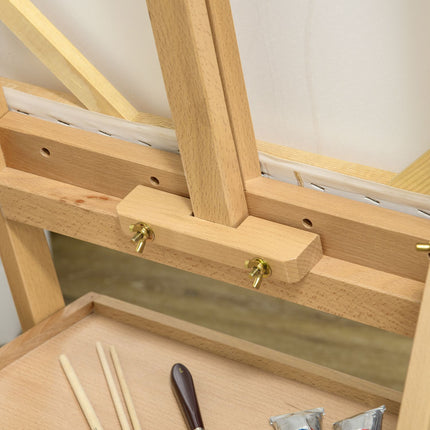 Height-adjustable wooden easel for canvases up to 92 cm