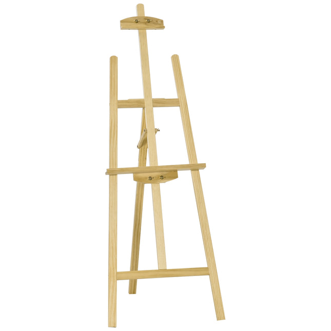 Nastavitelný borovicový malířský stojan – přírodní povrch, 51.5x71.5x134.5 cm