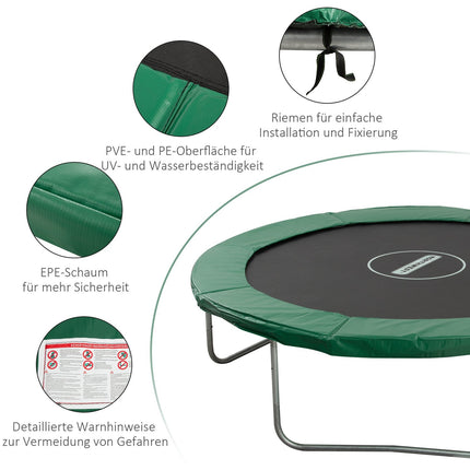 Ochrana okraje trampolíny, 244 cm, voděodolné zelené PVC