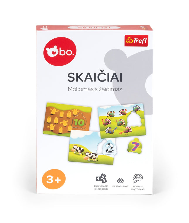 Educational Board Game ""Numbers"" for Kids, Lithuanian Language